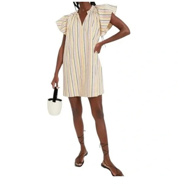 Pomander Place Dresses & Skirts - Pomander Place Multi Color Striped Flutter Sleeve Mini Dress XXL B1486 Rainbow‎